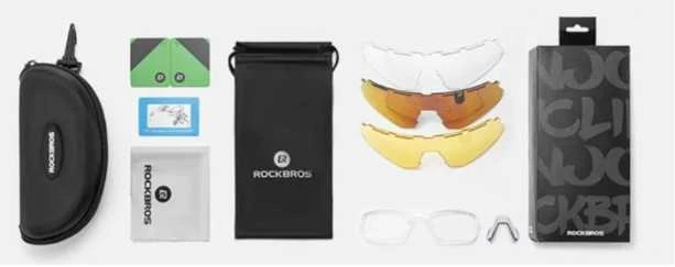 Dviratininko akiniai RockBros RB14210006001, UV400, keičiamais lęšiais