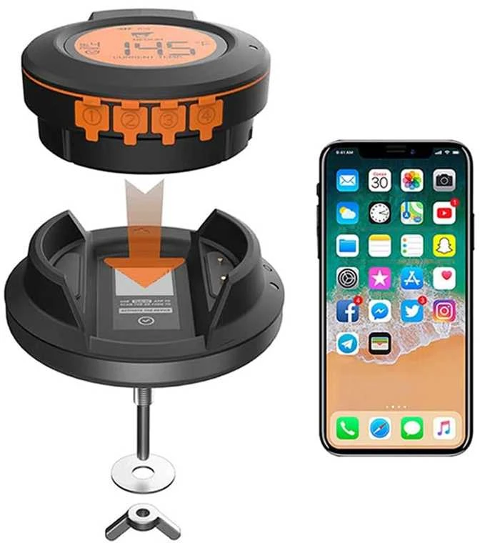 Grilio termometras Zyle ZYAT02TH, naudojamas su Bluetooth ir specialia telefono programėle