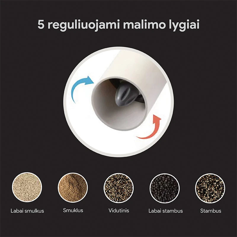 Įkraunamas druskos ir pipirų malūnėlis Zyle ZY9579BL juodas