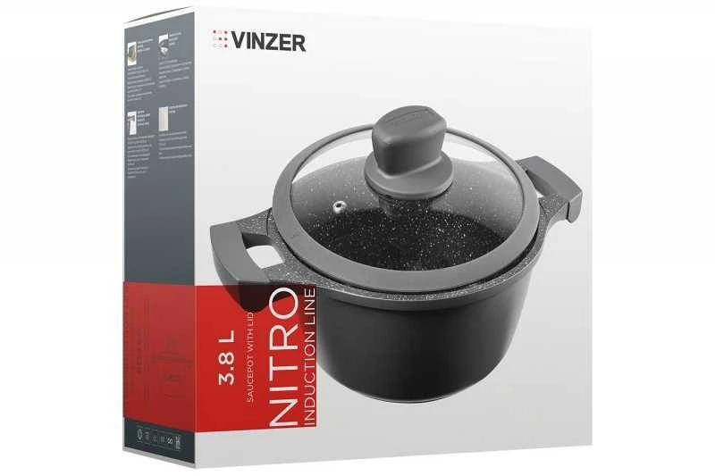Indukcinis puodas su dangčiu Vinzer Nitro VNZ50458, Ø24 cm, 3,8 l
