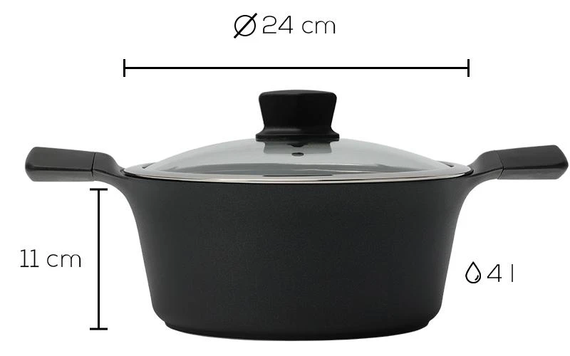 Indukcinis puodas su dangčiu Zyle ZY3024PT Ø24 cm, 4l