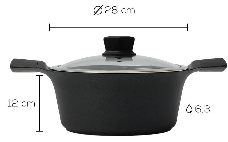 Indukcinis puodas su dangčiu Zyle ZY3028PT Ø28 cm, 6,3l