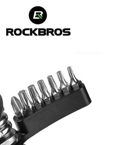 Įrankių rinkinys RockBros GJ8002, sudaro 16 atsuktuvų, raktų ir galvučių, juodas