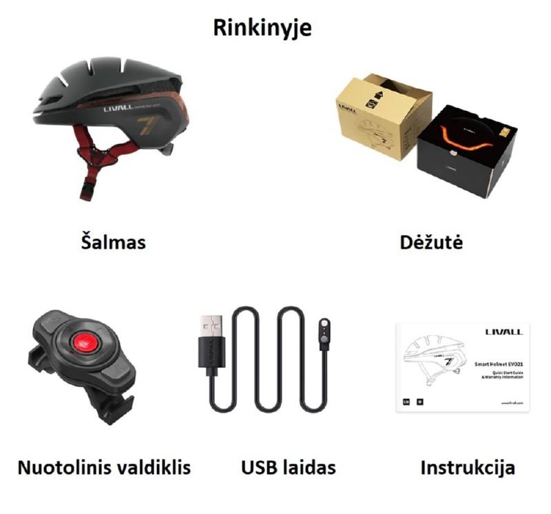 Išmanusis šalmas Livall EVO21, M dydžio, violetinis