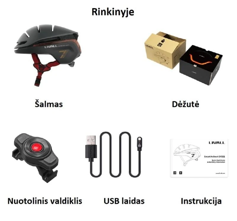 Išmanusis šalmas Livall EVO21, M dydžio, baltas