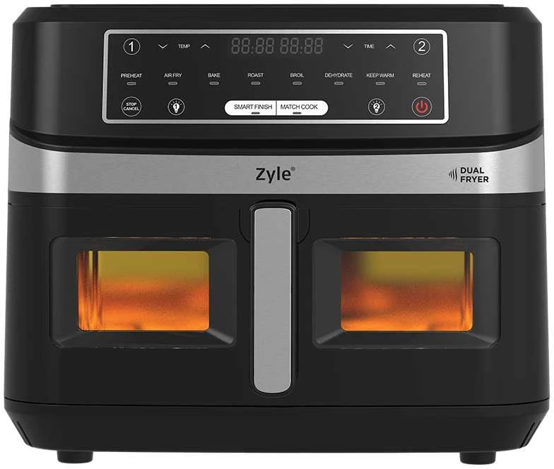 Karšto oro gruzdintuvė Zyle Dual Air Fryer 2 in 1 ZY551AF, 10 l