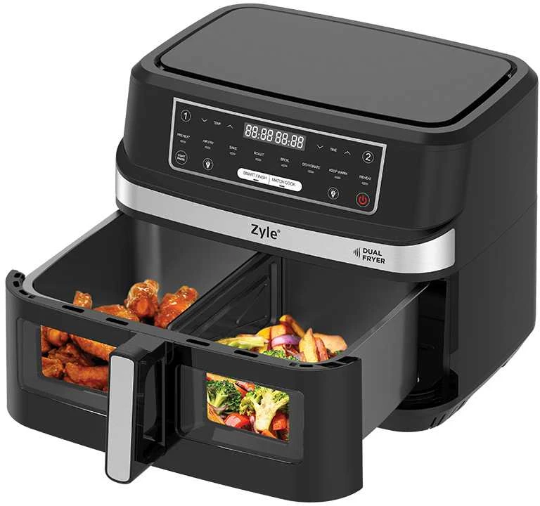Karšto oro gruzdintuvė Zyle Dual Air Fryer 2 in 1 ZY551AF, 10 l