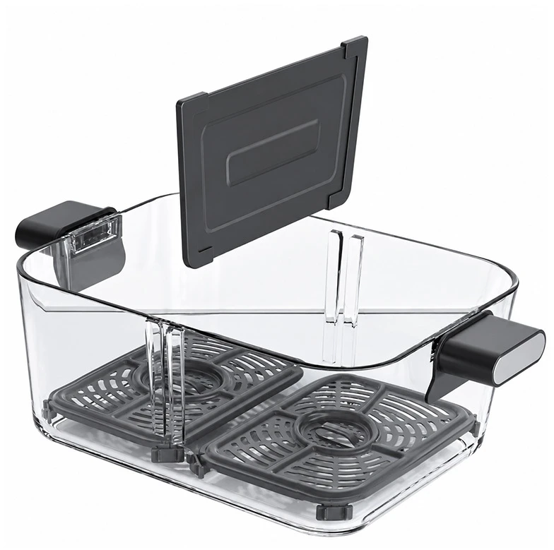Karšto oro gruzdintuvė su stikliniu krepšiu Zyle Dual Glass ZY070AF, 2200 W, 8 l