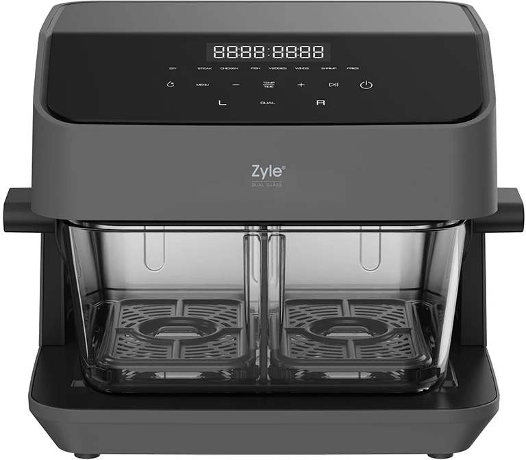 Karšto oro gruzdintuvė Zyle Dual Glass ZY070AF, 2200 W, 8 l