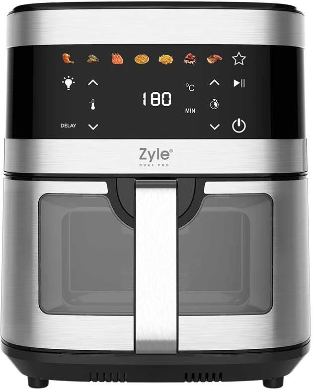 Karšto oro gruzdintuvė Zyle Dual Pro su dvigubu kaitinimo elementu, ZY796AF, 2000 W, 9 l