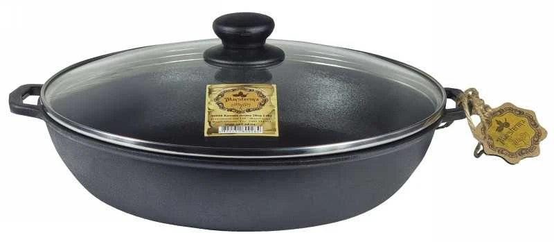 Maysternya Ketaus keptuvė skrudintuvas 24*6 cm su stikliniu dangčiu | T102C3