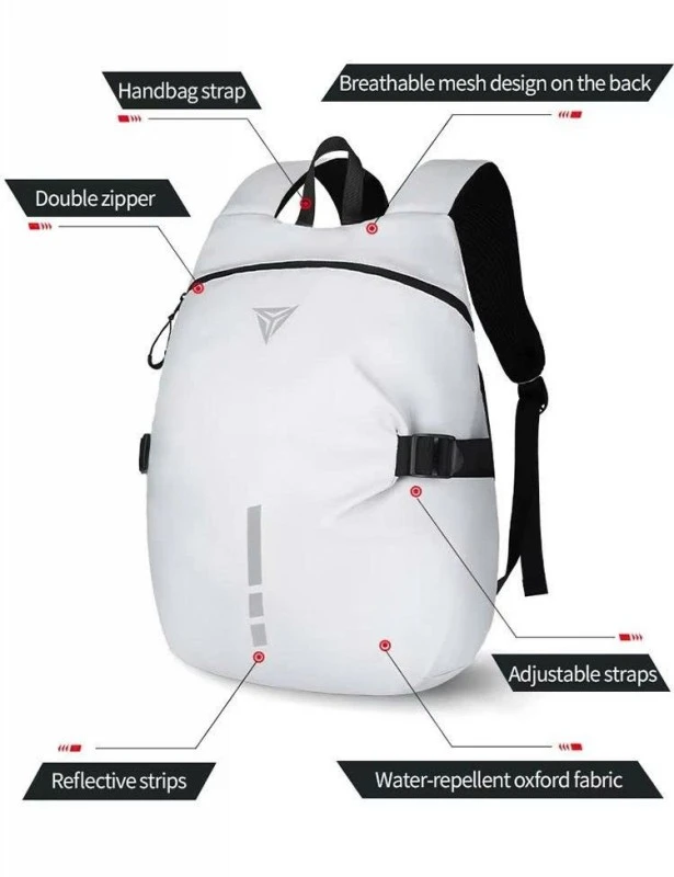 Kuprinė MotoWolf Baltas MDL0726W, tinkama šalmui, balta