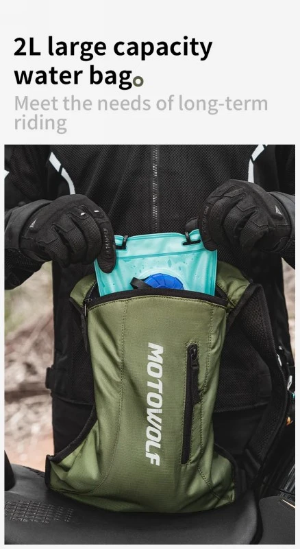 Kuprinė MotoWolf Hydration Army Žalias MB7AG, su vandens talpa