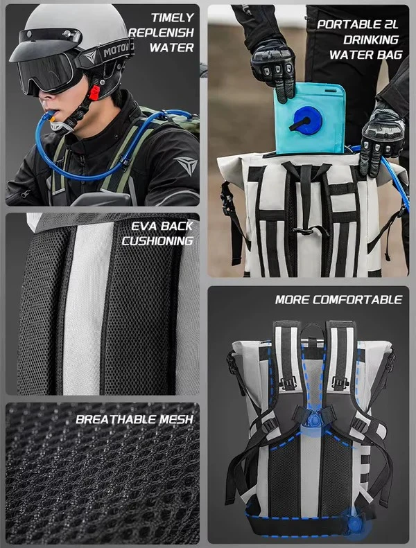 Kuprinė MotoWolf Juodas MB3B, su integruota gertuve, 21 L