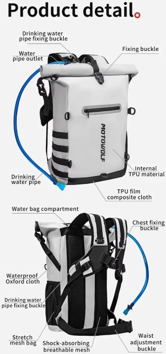 Kuprinė MotoWolf Light Žalias MB3LG, su integruota gertuve, 21 L