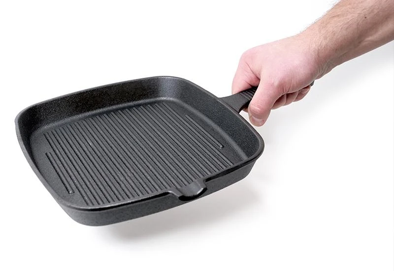 Kvadratinė ketaus keptuvė su grill paviršiumi Zyle 23 x 23 cm, ZY123KGFP