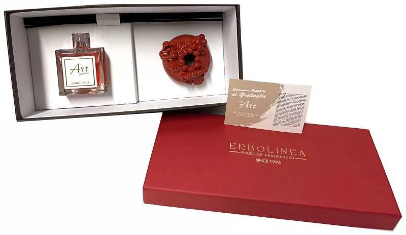 Kvapas namams su lazdelėmis Erbolinea Rosato Di Vino ERBARTROS100, dėžutėje, su keramikine dekoracija, 100 ml