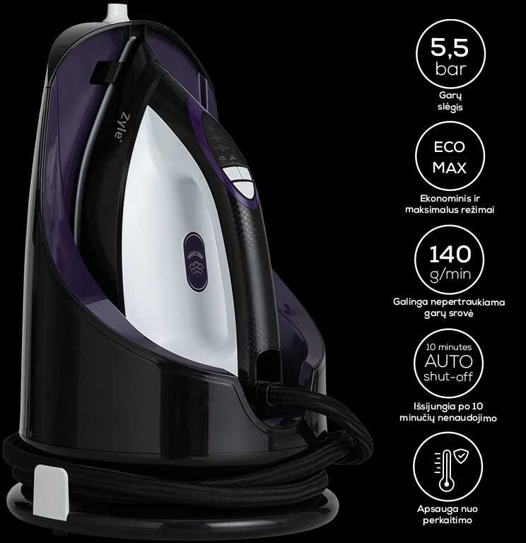 Lygintuvas su garo generatoriumi Zyle ZY9006PSS, 2200 W, su ECO režimu