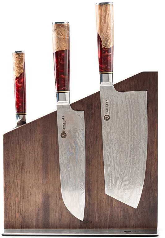 Magnetinis peilių stovas KAMAZAKI KZI2457GR, kaučiuko medis