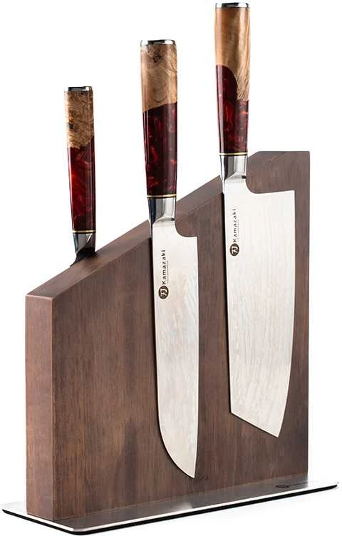 Magnetinis peilių stovas KAMAZAKI KZI2457GR, kaučiuko medis