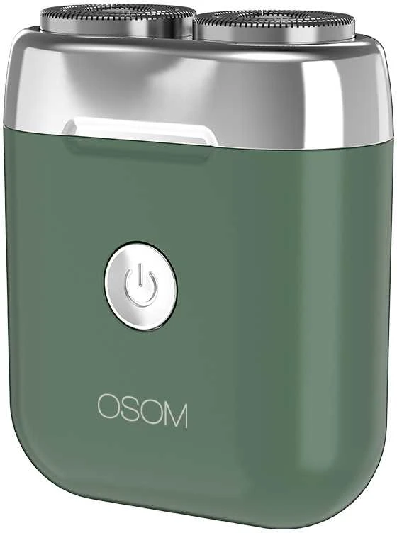 Mini plaukų skutimo mašinėlė-barzdaskutė OSOM Dual Blade Rotary Shaver OSOM02971, žalios spalvos