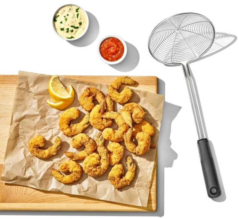 OXO-kiniškas plieno kiaurasamtis, juodas, geros rankenos