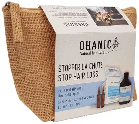 Rinkinys plaukams Ohanic Pack Anti Hair Loss, rinkinį sudaro: plaukų šampūnas 250 ml, ampulės nuo plaukų slinkimo 12 vnt., kosmetinė, OHANKITOH06