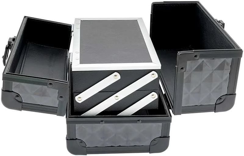 Osom Professional Lagaminas Osom DB-096S plastikinis su aliuminėmis apdailomis, juodas
