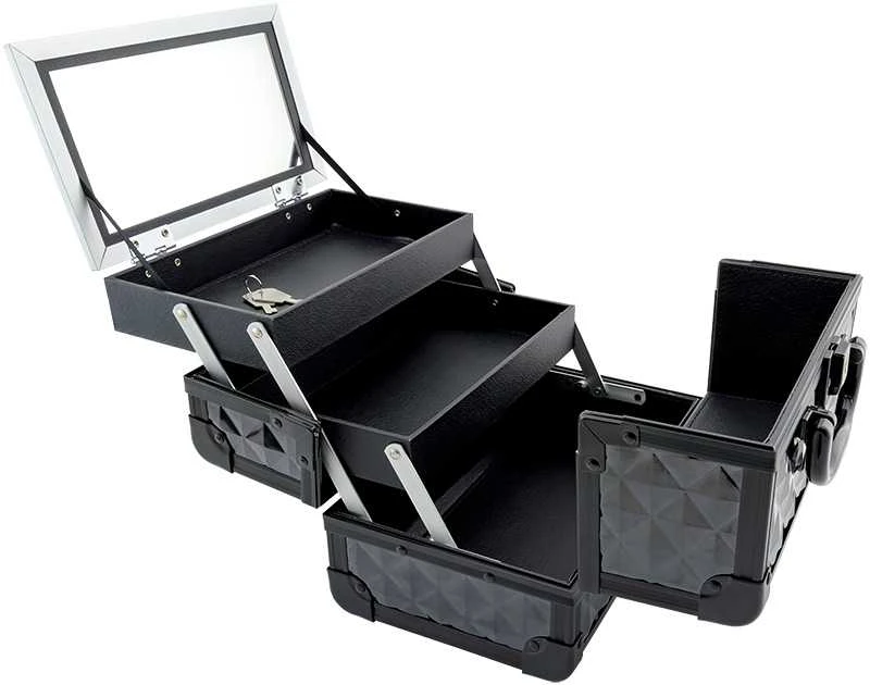 Osom Professional Lagaminas Osom DB-096S plastikinis su aliuminėmis apdailomis, juodas
