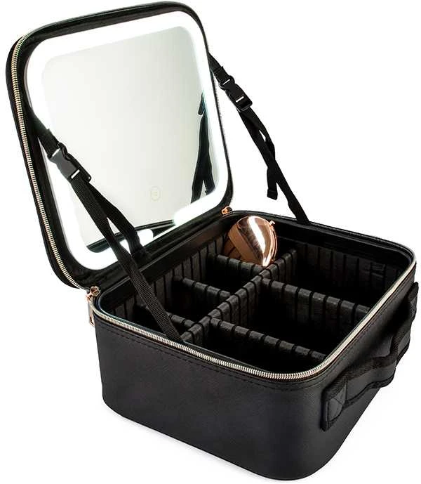 Lagaminas kosmetikos priemonėms OSOM Professional Cosmetic Case With Lighted Mirror OSOMP040BL, juodos spalvos