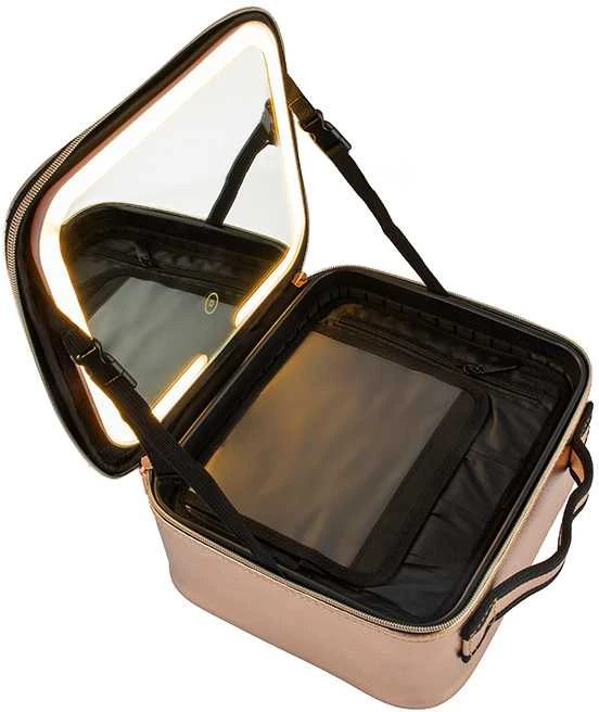 Lagaminas kosmetikos priemonėms OSOM Professional Cosmetic Case With Lighted Mirror OSOMP040RG, rožinės aukso spalvos