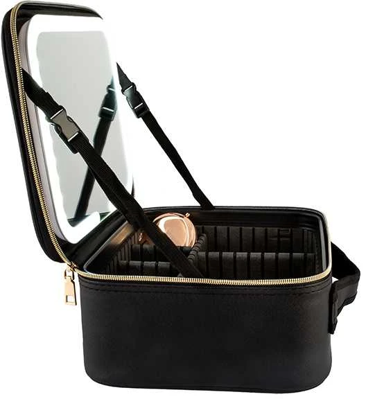 Lagaminas kosmetikos priemonėms OSOM Professional Cosmetic Case With Lighted Mirror OSOMP040BL, juodos spalvos