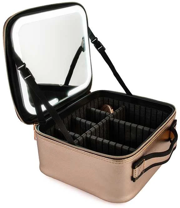 Lagaminas kosmetikos priemonėms OSOM Professional Cosmetic Case With Lighted Mirror OSOMP040RG, rožinės aukso spalvos