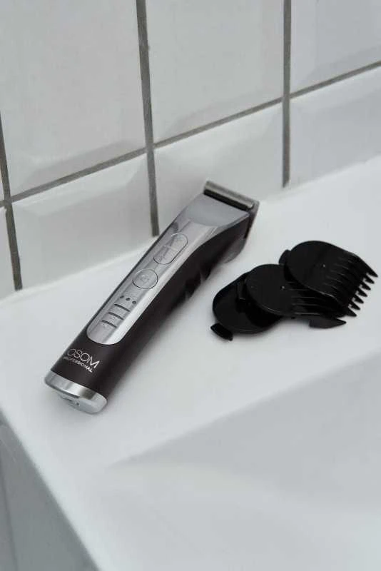OSOM Professional Hair Trimmer Profesionali plaukų kantavimo mašinėlė - trimeris, LiFePo4 baterija, 100-240 V, 50/60 Hz, pilkos spalvos