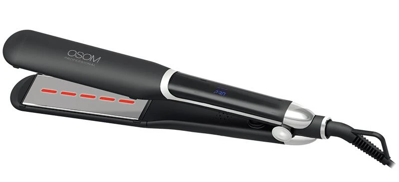 OSOM Professional Infrared Plaukų tiesintuvas Juodas Plaukų tiesintuvas su infraraudonaisiais spinduliais, iki 230 C, 48 W, plačiomis plokštelėmis