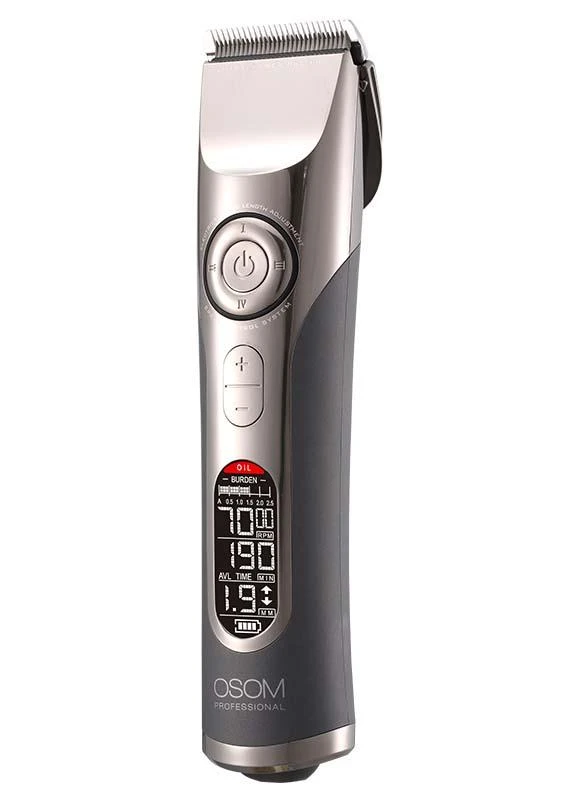Profesionali plaukų kirpimo mašinėlė OSOM Professional Hair Clipper, reguliuojamas kirpimo ilgis 1 - 1,9 mm, su 8 šukutėmis