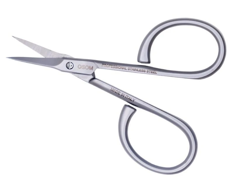 Žirklutės odelėms Osom Professional, 9 cm, nerūdijančio plieno, išlenktos, smailiu galu