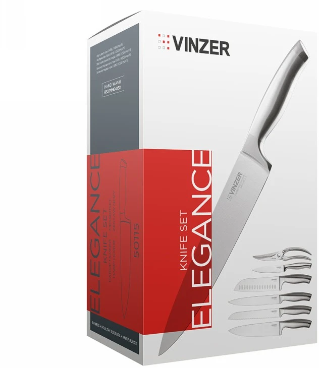 Peilių rinkinys Vinzer Elegance VNZ50115, 8 vnt.