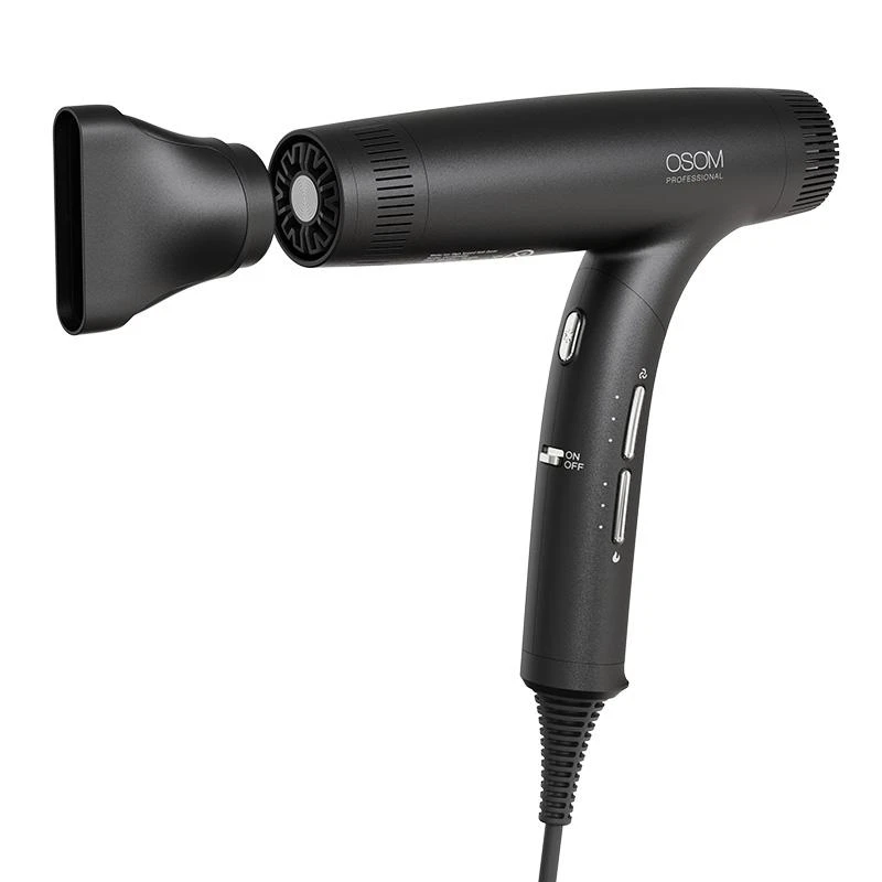 Plaukų džiovintuvas Osom Professional Black OSOMPD5BL, su jonų technologija, sulankstomas, juodos spalvos
