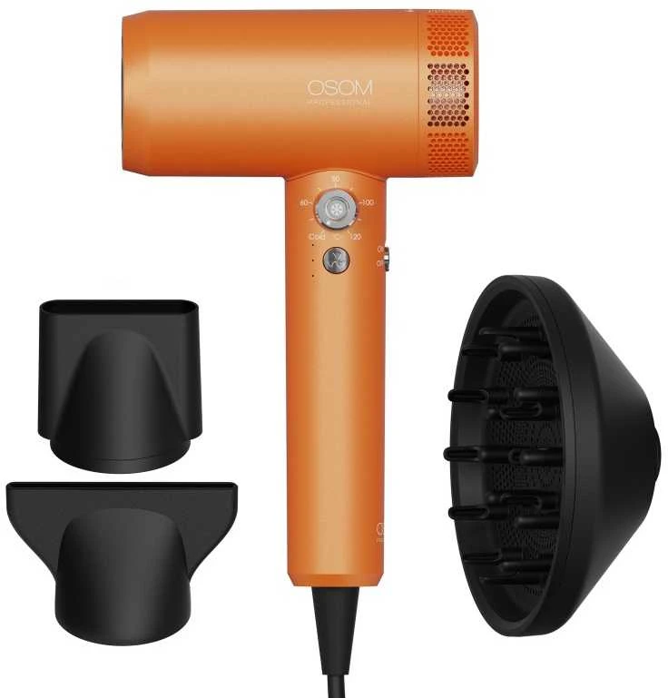 Plaukų džiovintuvas OSOM Professional LAVA Plaukų džiovintuvas OSOMPLAVA, 1800 W, oranžinės spalvos