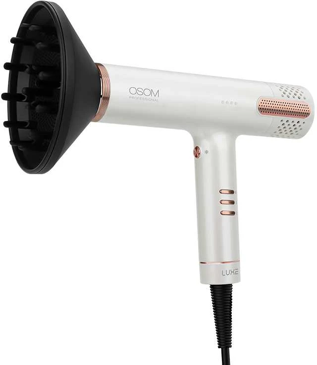 Plaukų džiovintuvas OSOM Professional LUXE BLDC High Speed Plaukų džiovintuvas OSOMPF08WH, 1500 W, baltos spalvos