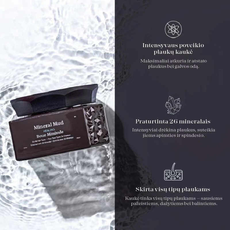 Plaukų priežiūros priemonių rinkinys Saphira Mineral Mud & Kit SAFKIT1, sudaro: plaukų kaukė 500 ml, šepetys plaukams x 1