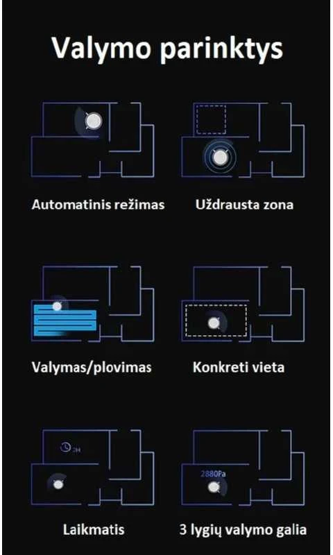 Plaunantis robotas siurblys su dulkių išpylimo stotele Mamibot EXVAC890SET Glory, baterija 5200 mAh, juodas