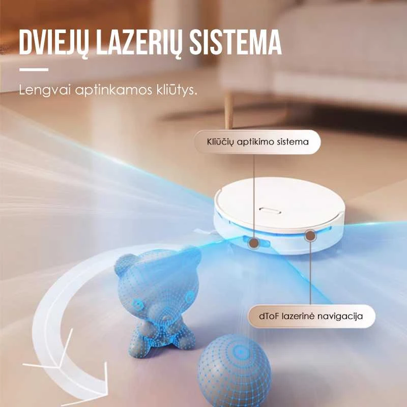 Plaunantis robotas siurblys Zyle WetBot ZY50RV, su savaiminio išsivalymo stotele
