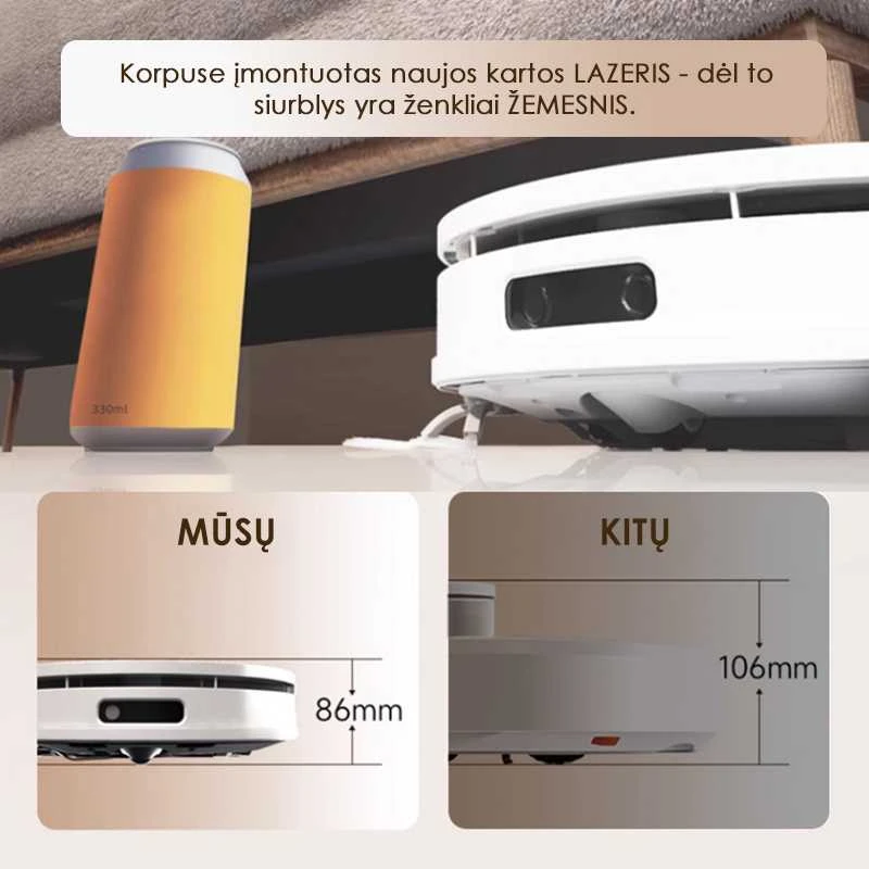 Plaunantis robotas siurblys Zyle WetBot ZY50RV, su savaiminio išsivalymo stotele