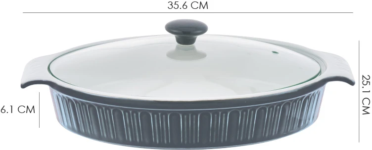 Porcelianinis kepimo indas su dangčiu Zyle ZY1830CDGY pilkas, 2 L