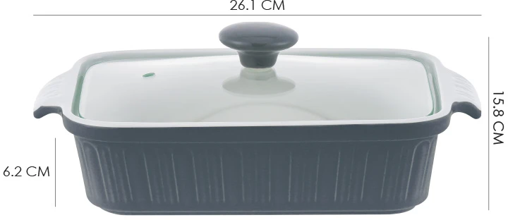 Porcelianinis kepimo indas su dangčiu Zyle ZY1810CDGY pilkas, 1 L