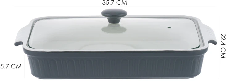 Porcelianinis kepimo indas su dangčiu Zyle ZY1820CDGY pilkas, 2 L