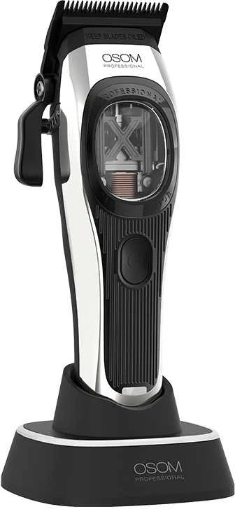 Profesionali plaukų kirpimo mašinėlė OSOM Professional PRIME Cordless Hair Clipper OSOMP01SIL, sidabro spalvos