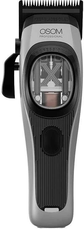 Profesionali plaukų kirpimo mašinėlė OSOM Professional PRIME Cordless Hair Clipper OSOMP01GR, pilkos spalvos